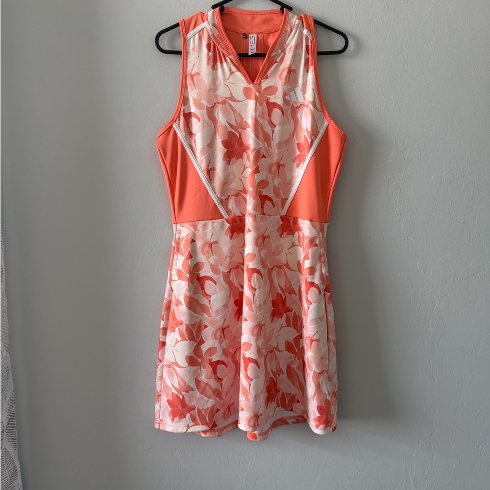 Coral Floral Sleeveless Fit-and-Flare golf